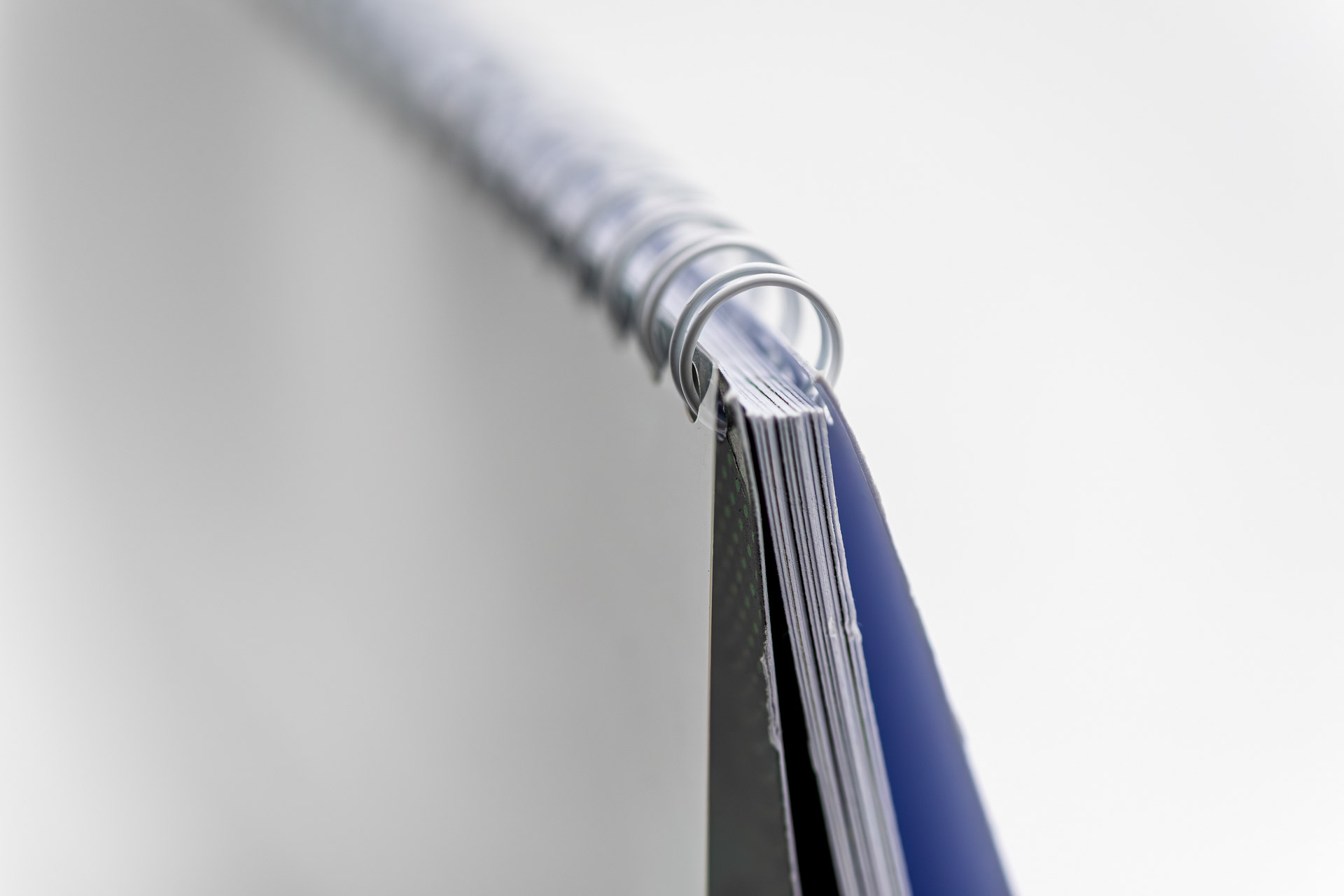 Close-up of a silver ring binder