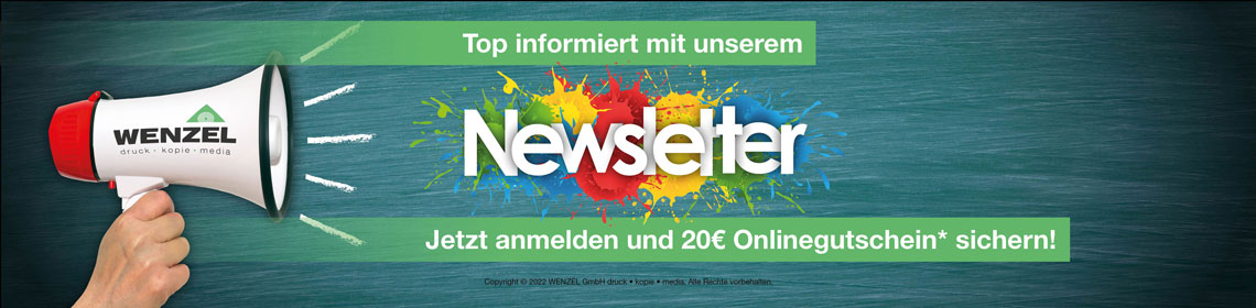 Newsletter abonnieren, 20€ (inkl. 19% MwSt) Wertgutschein erhalten