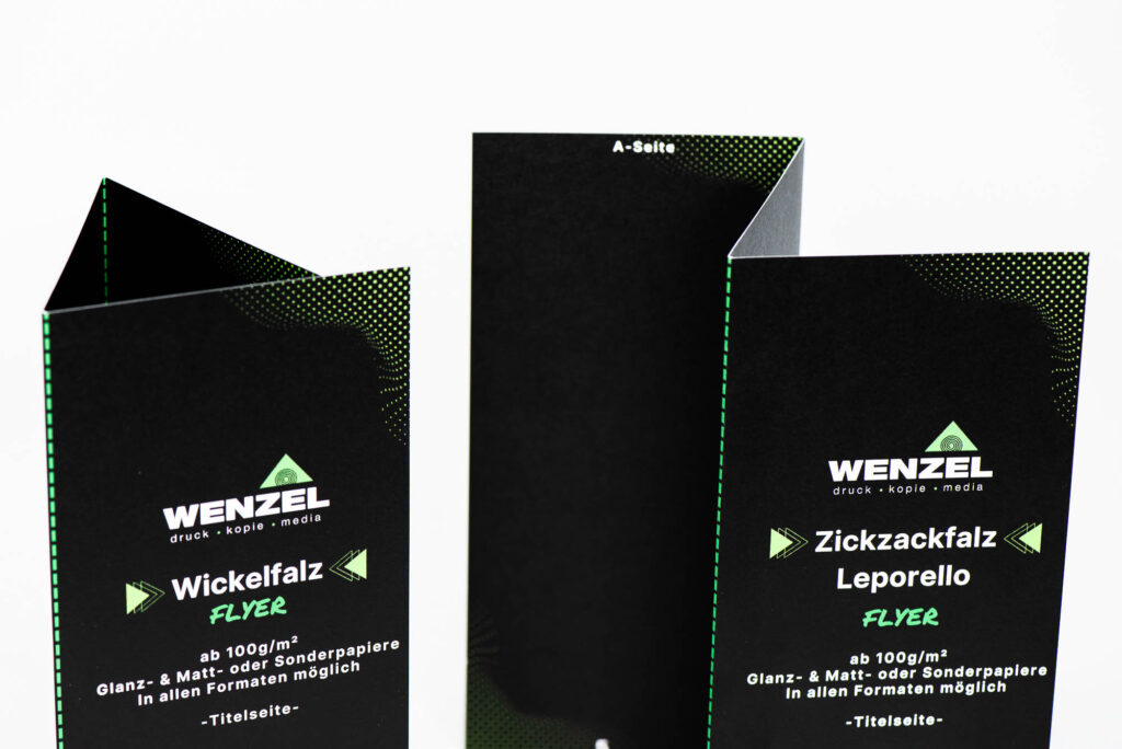 Zickzackfalz Leporellofalz Zickzack Flyer